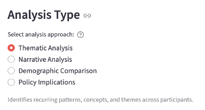 Analysis Tool and Query Interface